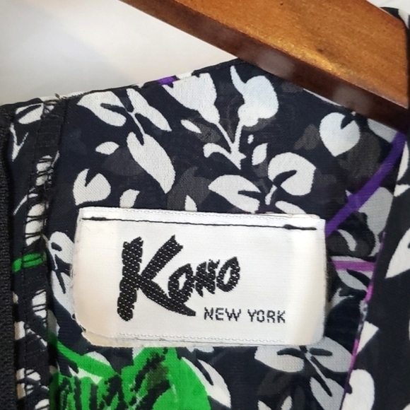 Vintage 80s Kono Floral Midi‎ Dress - Picture 5 of 11